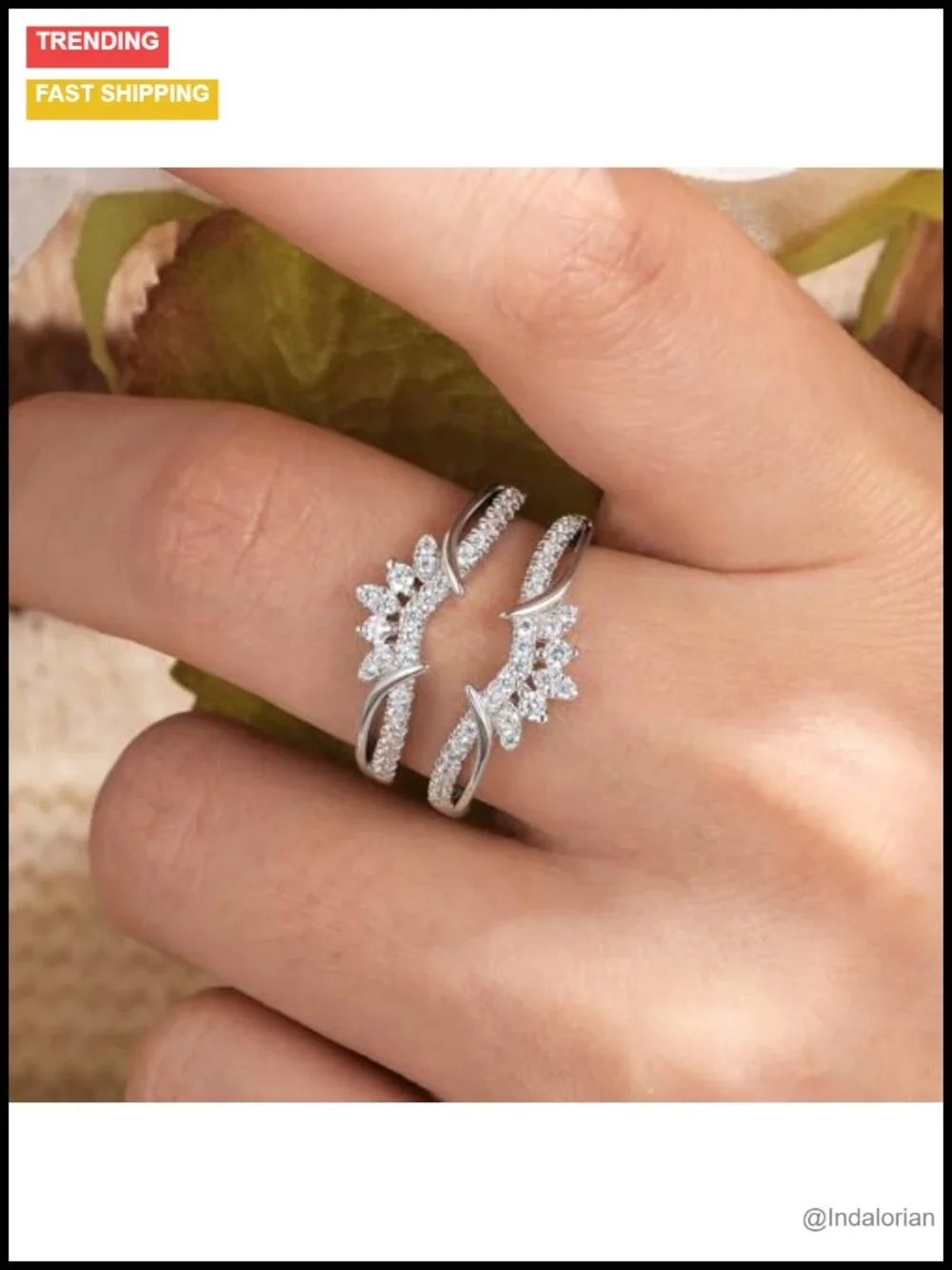 Vintage Cubic Zirconia Ring Enhancer in 925 Sterling Silver